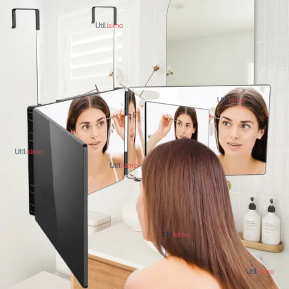 H - Espejo De 3 Vías De Corte De Pelo
