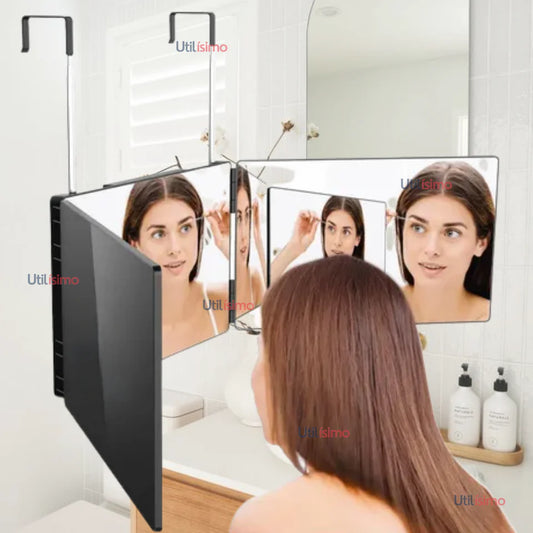 H - Espejo De 3 Vías De Corte De Pelo