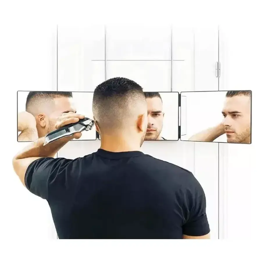 H - Espejo De 3 Vías De Corte De Pelo