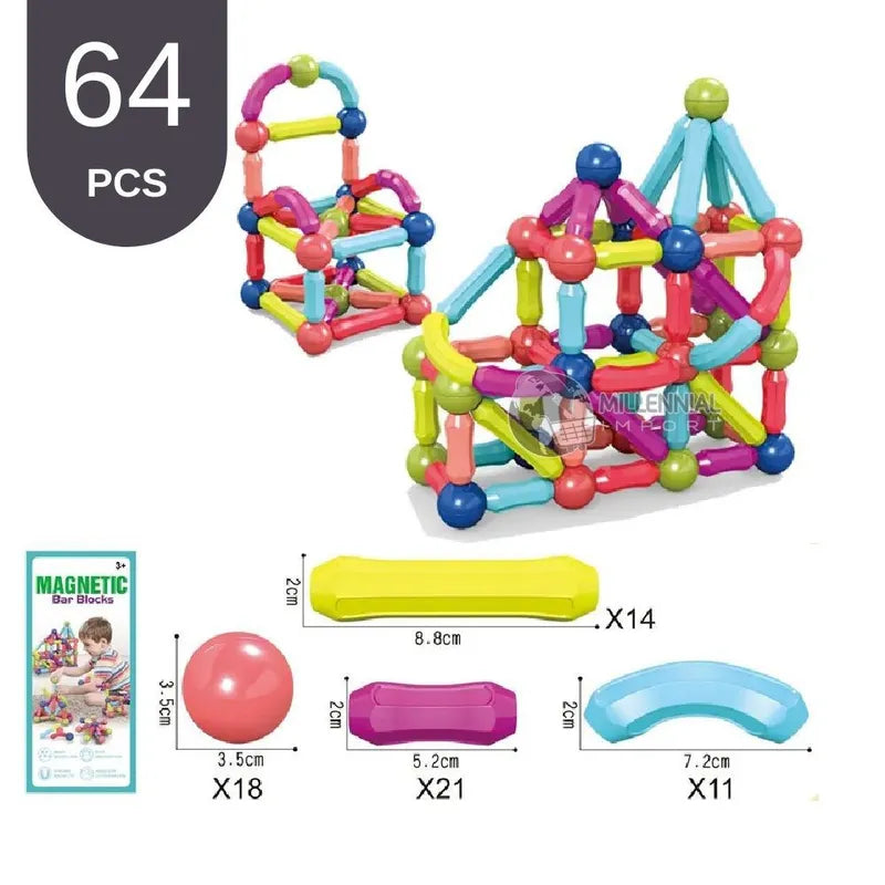 JUGUETE MAGNETICO 64 PCS